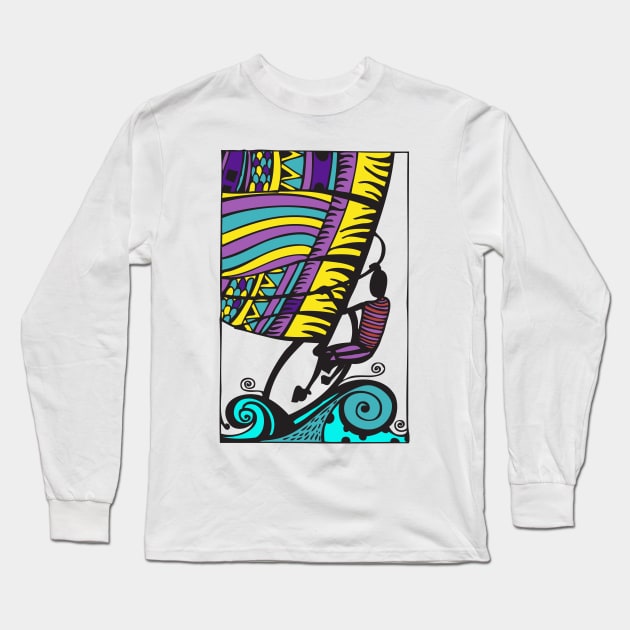 Windsurfing Long Sleeve T-Shirt by CRAZY SILVER